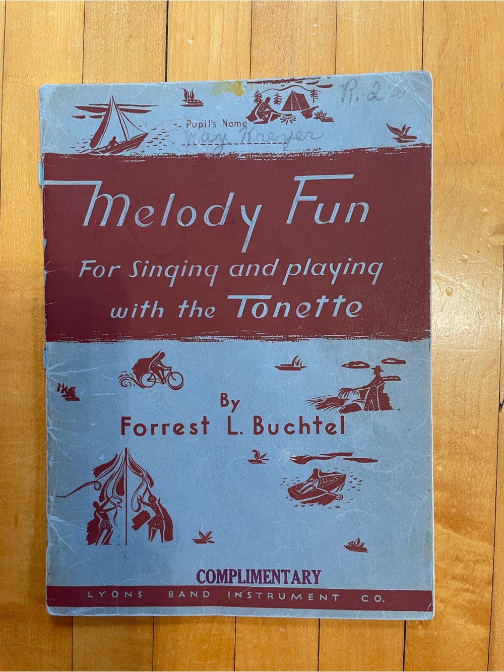 Antique Tonette beginner music book